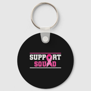 Support Squad Breast Cancer Awareness Rosa Ribbon Nyckelring