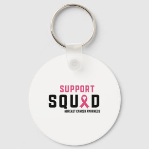 Support Squad Breast Cancer Awareness Rosa Ribbon Nyckelring