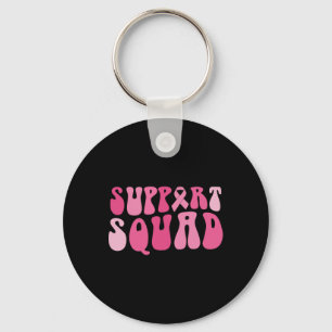 Support Squad Breast Cancer Awareness Rosa Ribbon Nyckelring