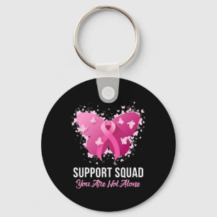 Support Squad Breast Cancer Awareness Rosa Ribbon Nyckelring