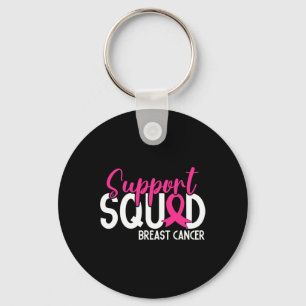 Support Squad Breast Cancer Awareness Rosa Ribbon Nyckelring