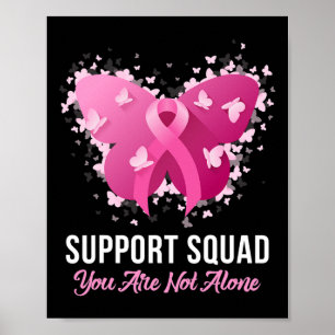 Support Squad Breast Cancer Awareness Rosa Ribbon Poster