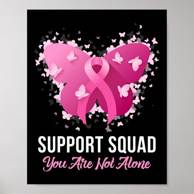 Support Squad Breast Cancer Awareness Rosa Ribbon Poster (Framsidan)