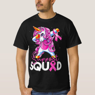 Support Squad Breast Cancer Awareness Rosa Unicorn T Shirt