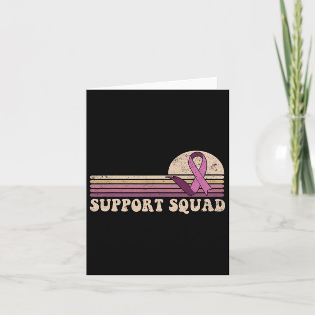 Support Squad Breast Cancer Awareness Rosett band  Kort (Framsida)
