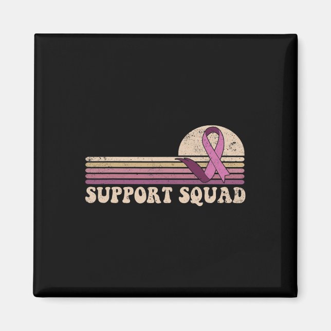 Support Squad Breast Cancer Awareness Rosett band  Magnet (Framsidan)