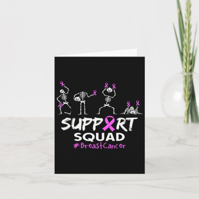 Support Squad Breast Cancer Awareness Skeleton Hal Kort (Framsida)
