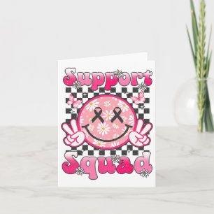 Support Squad Breast Cancer Awareness Smile Ansikt Kort