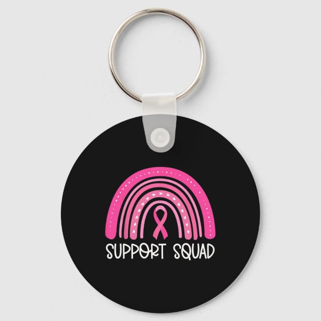 Support Squad Breast Cancer Awareness Survivor Pin Nyckelring (Framsida)