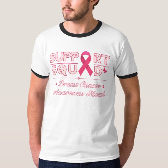 Support Squad Breast Cancer Awareness T-shirt (Framsida)