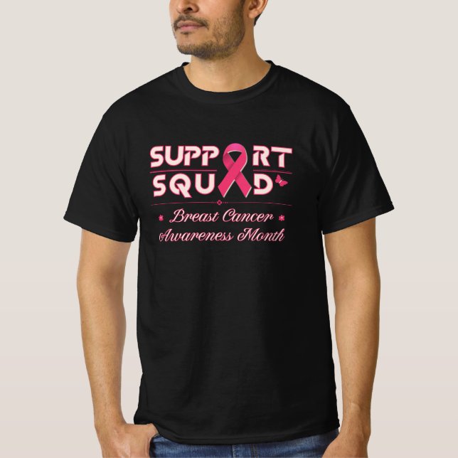 Support Squad Breast Cancer Awareness T-shirt (Framsida)