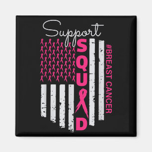 Support Squad Breast Cancer Awareness USA flagga Magnet