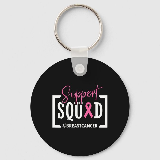 Support Squad Breast Cancer Awareness Warrior Rosa Nyckelring (Framsida)