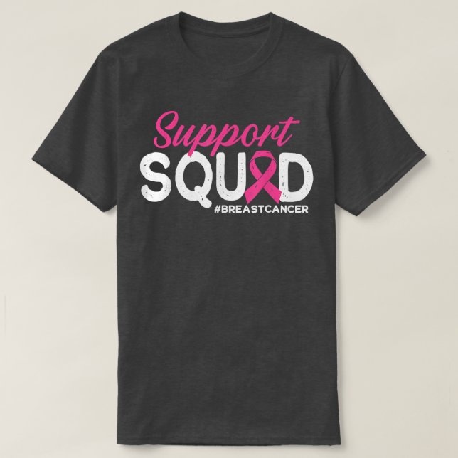 Support Squad Breast Cancer Awareness Warrior Rosa T Shirt (Design framsida)