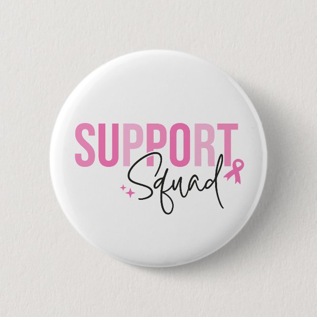 Support Squad Breast Cancer Pink Ribbon Awareness Knapp (Framsida)