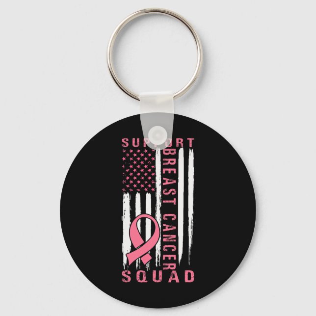 Support Squad Breast Cancer - Rosa Support Squad Nyckelring (Framsida)