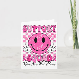 Support Squad Breast Cancer Smile Ansikte Rosa Rib Kort