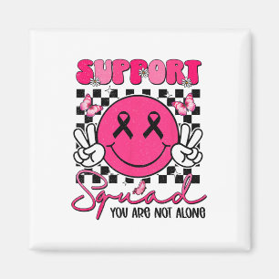 Support Squad Breast Cancer Smile Ansikte Rosa Rib Magnet