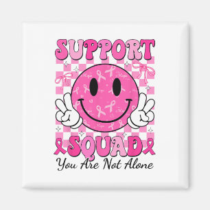 Support Squad Breast Cancer Smile Ansikte Rosa Rib Magnet