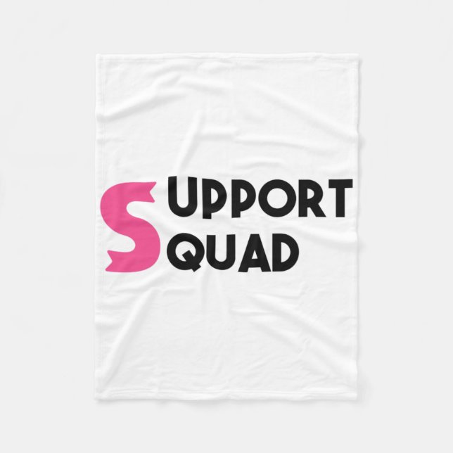 Support Squad Breast Cancer Warrior Survivor Rosa Fleecefilt (Framsidan)