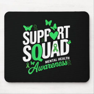 Support Squad Butterfly Grönt Ribbon Mental Health Musmatta