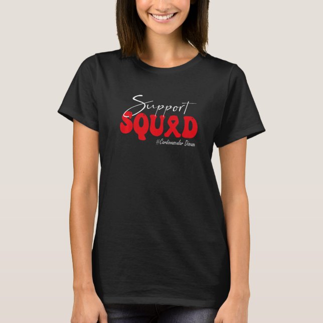 Support Squad Cardiovascular Disease Awareness Red T Shirt (Framsida)