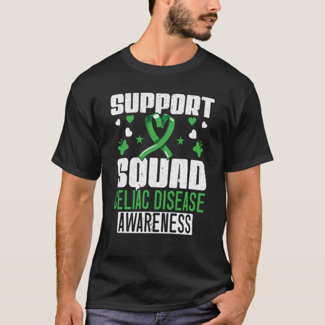Support Squad Celiac Disease Awareness Gluten Free T Shirt (Framsida)