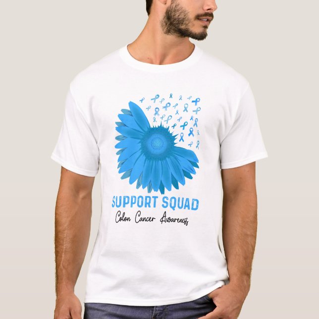 Support Squad Colon Cancer Awareness T Shirt (Framsida)
