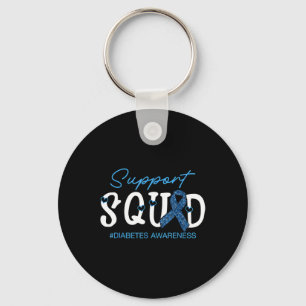 Support Squad Costume Blue Ribbon Diabetes Cancer Nyckelring