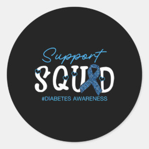 Support Squad Costume Blue Ribbon Diabetes Cancer Runt Klistermärke
