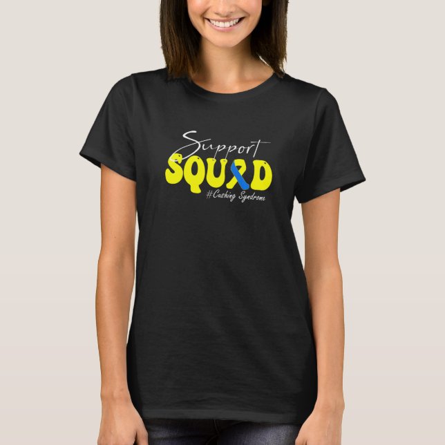 Support Squad Cushing Syndrome Awareness Yellow &  T Shirt (Framsida)