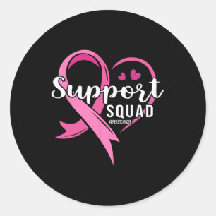 Support Squad Cute Heart Breast Cancer Awareness Runt Klistermärke