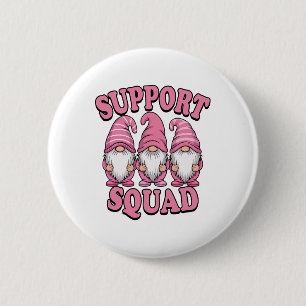 Support Squad Cute Rosa Gnome Breast Cancer Knapp