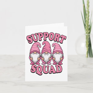 Support Squad Cute Rosa Gnome Breast Cancer Kort