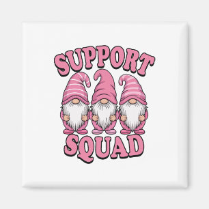Support Squad Cute Rosa Gnome Breast Cancer Magnet