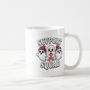 Support Squad Cute Spöken Breast Cancer Awareness Kaffemugg
