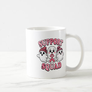 Support Squad Cute Spöken Breast Cancer Awareness Kaffemugg