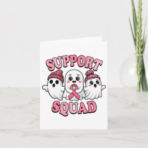 Support Squad Cute Spöken Breast Cancer Awareness Kort