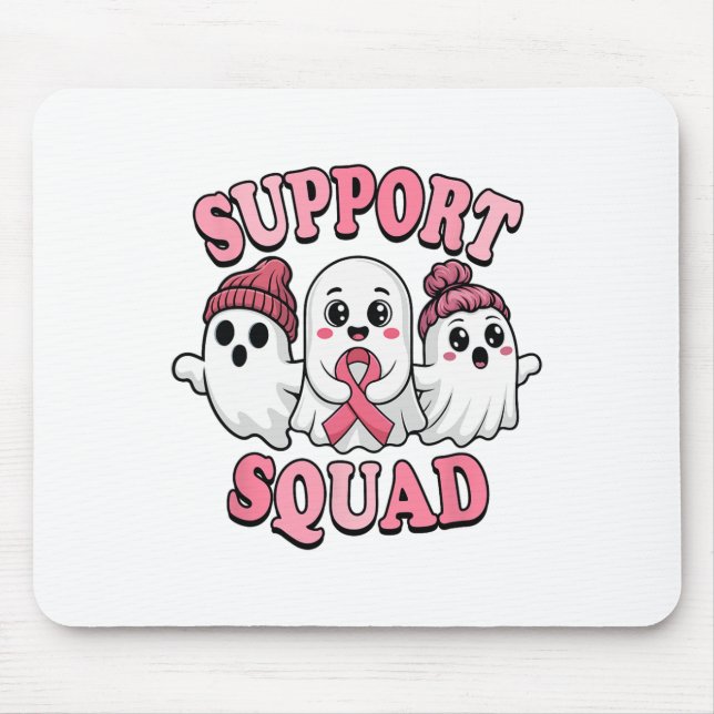 Support Squad Cute Spöken Breast Cancer Awareness Musmatta (Framsidan)