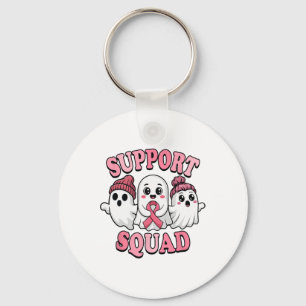 Support Squad Cute Spöken Breast Cancer Awareness Nyckelring
