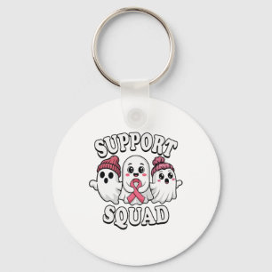Support Squad Cute Spöken Breast Cancer Awareness Nyckelring