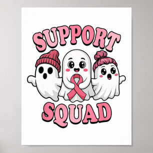 Support Squad Cute Spöken Breast Cancer Awareness Poster