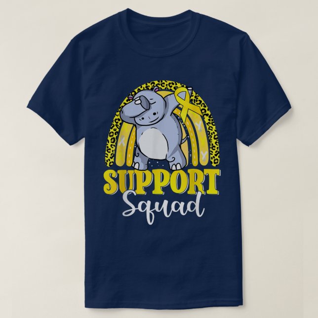 Support Squad Dabbing Hippopotamus Rainbow Childho T Shirt (Design framsida)