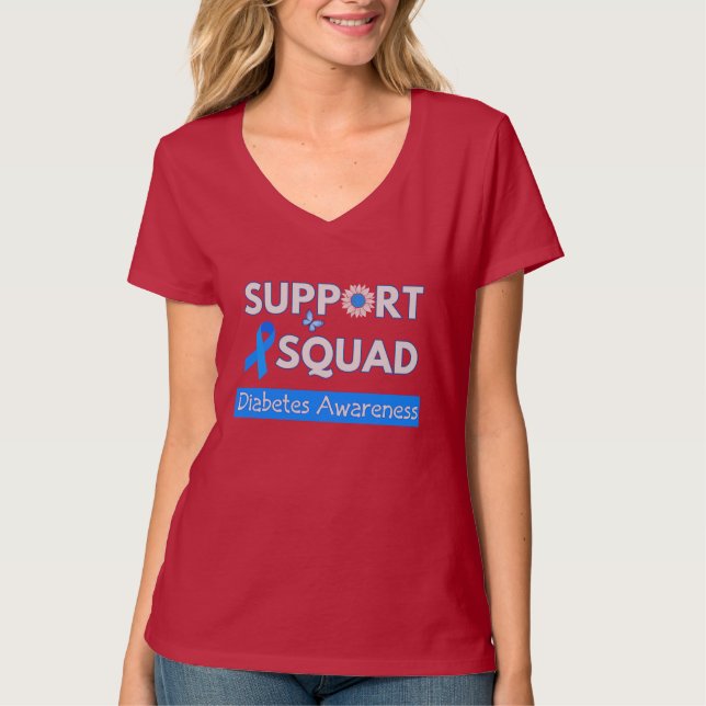 Support Squad - Diabetes Awareness Month Design T Shirt (Framsida)