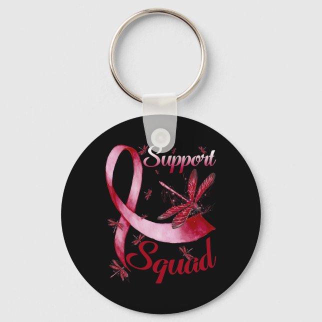 Support Squad Dragonfly Brain Aneurysm Awareness Nyckelring (Framsida)