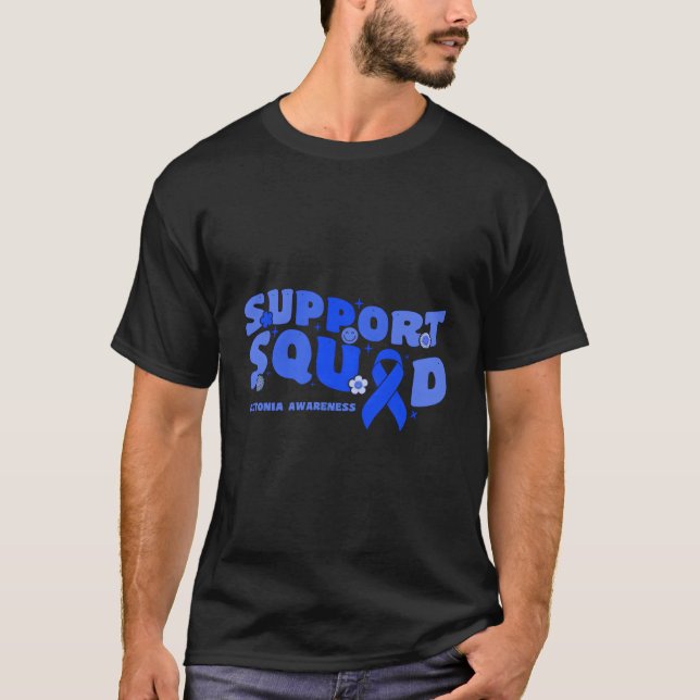 Support Squad Dystonia Awareness Ribbon Fighter Ho T Shirt (Framsida)