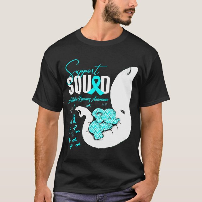 Support Squad Elephan för att öka medvetenheten om T Shirt (Framsida)