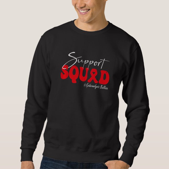 Support Squad Epidermolysis Bullosa Awareness Red  Lång Ärmad Tröja (Framsida)