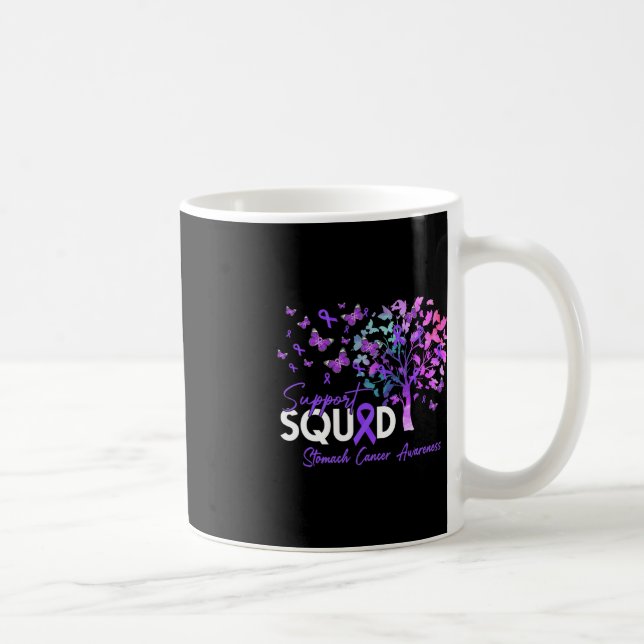 Support Squad Fall Träd Periwinkle Ribbon Stomach Kaffemugg (Höger)