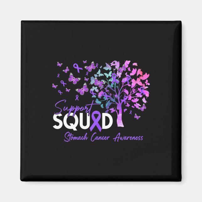 Support Squad Fall Träd Periwinkle Ribbon Stomach Magnet (Framsidan)